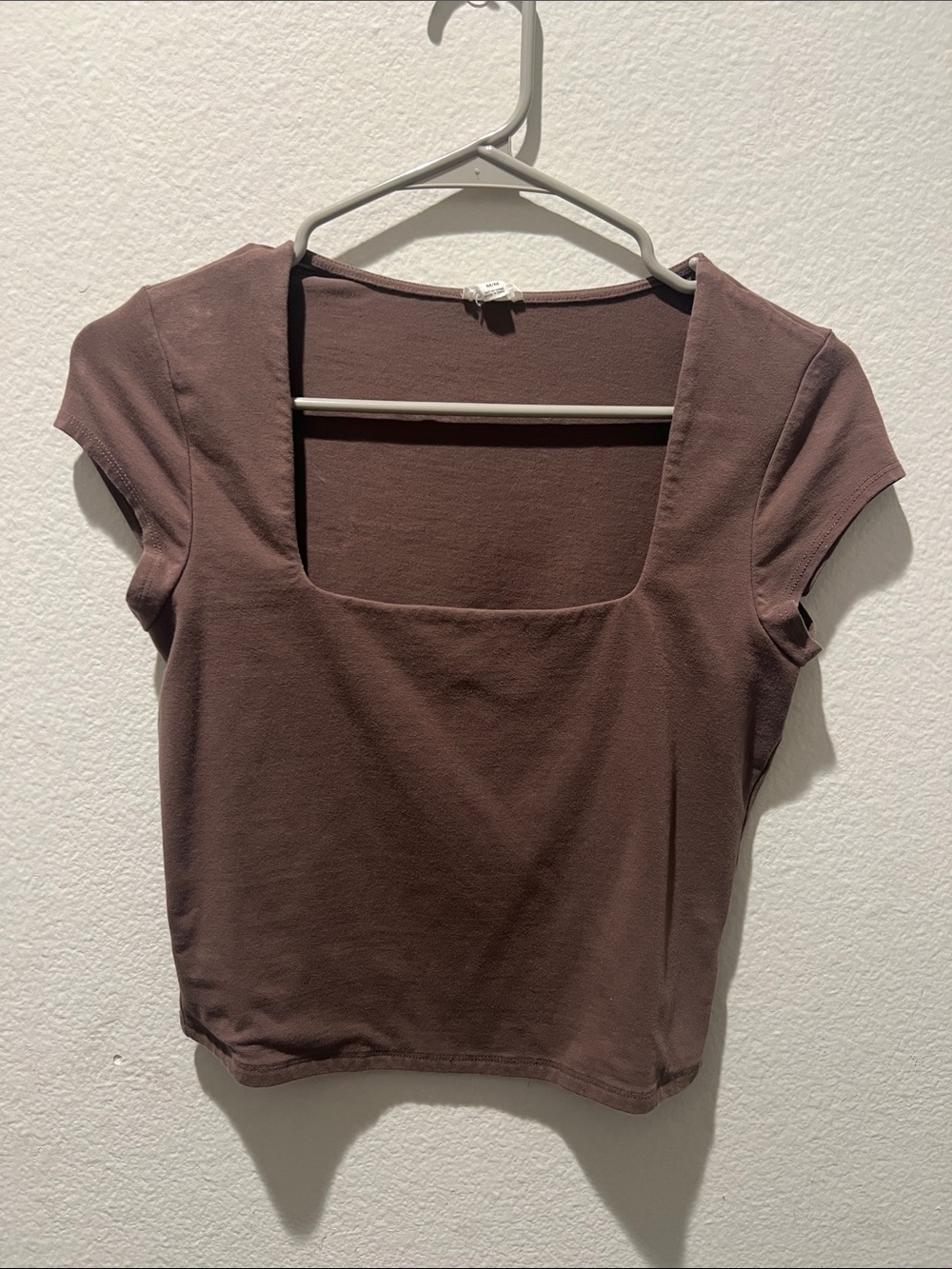 Garage Brown Square Neck Crop Top